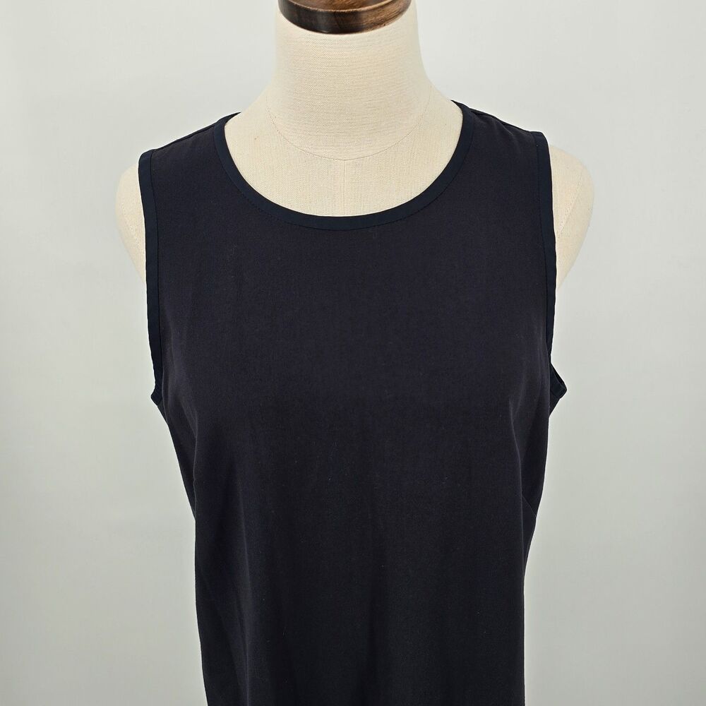 Loft Sheath Dress Women's 10 Navy Ruffled Bottom